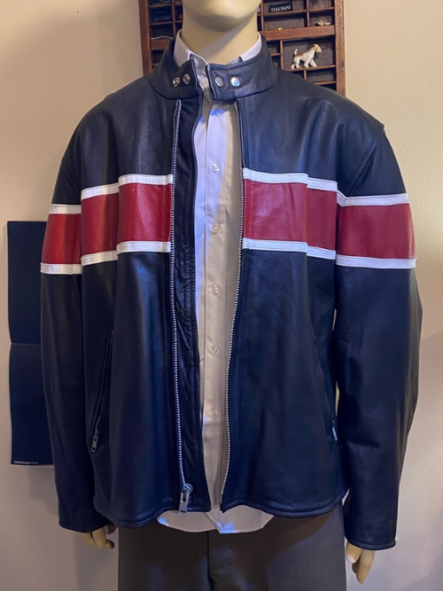 Men’s Vintage Striped Leather Jacket