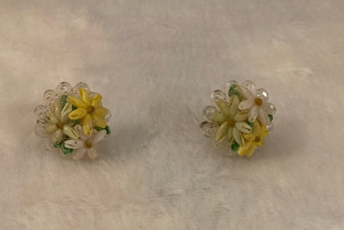 Yellow Flower Clip-on Earrings