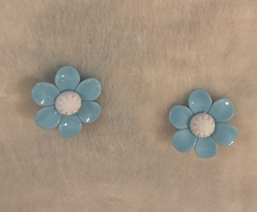 Blue Flower Clip-on Earrings