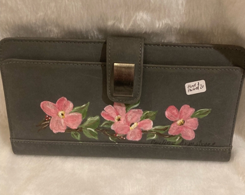 Grey, Hand-Painted Clutch - (front)