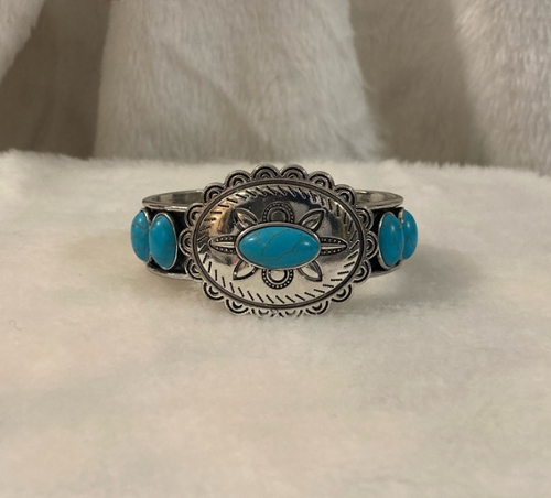 Aquamarine & Silver Bracelet - (front)