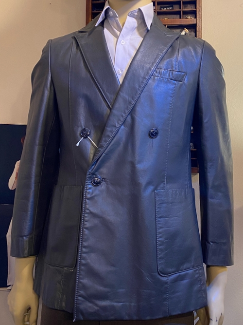 Men’s Gray Leather Coat